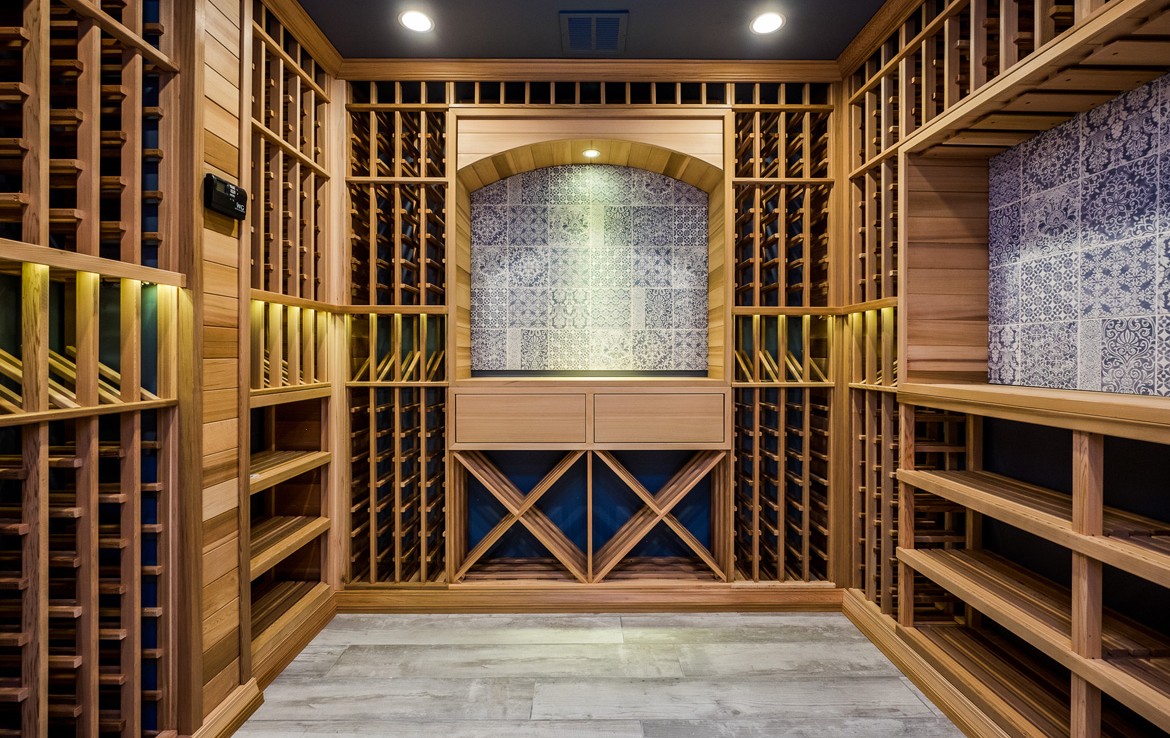 austin luxury home wine cellar – Infinity Custom Homes