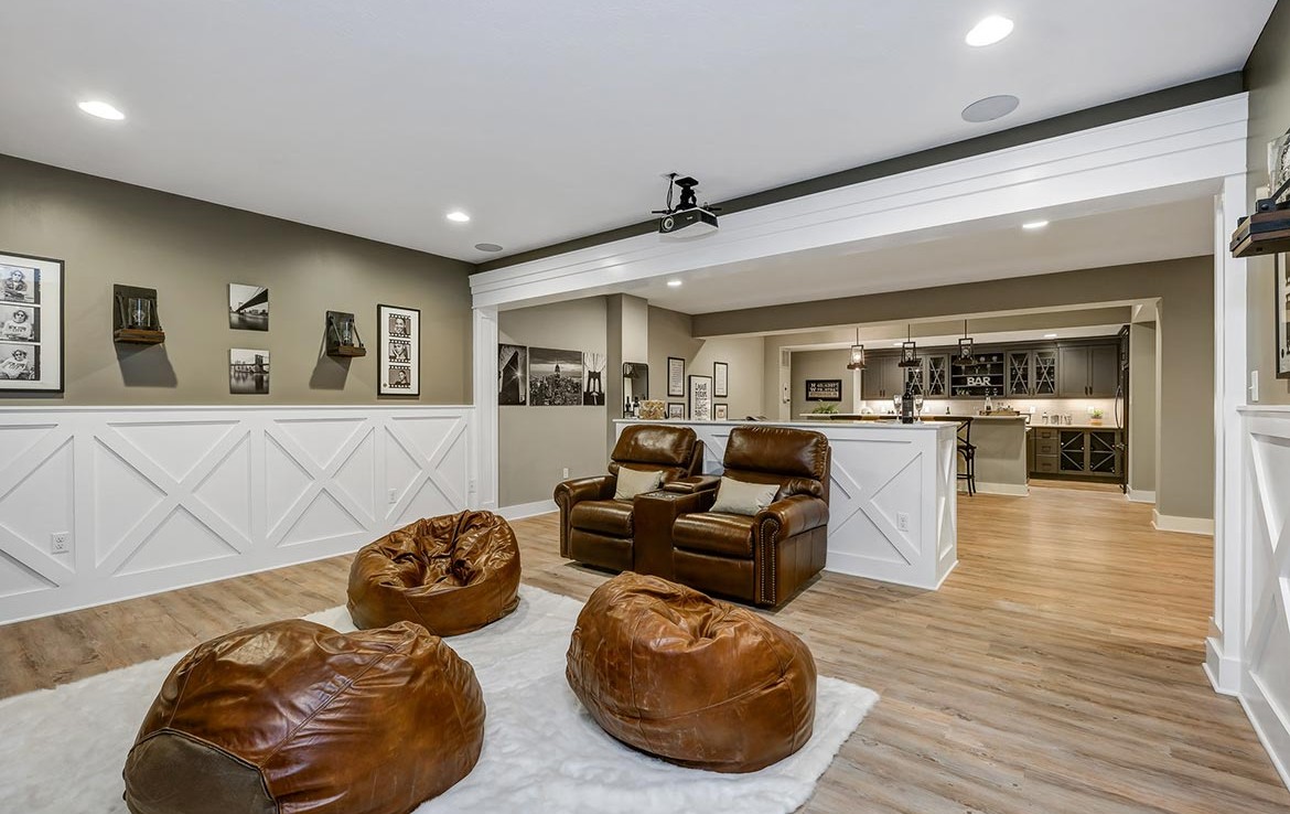 Austin Model Home at Forest Edge, Cranberry, PA, Basement Entertainment area – Infinity Custom Homes