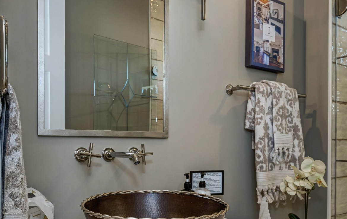 Nantucket Model Home, tudor style luxury home, bathroom sink – Infinity Cust