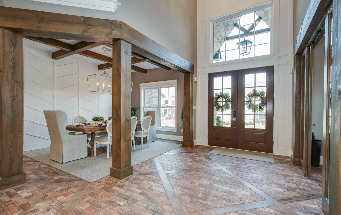 Nantucket Model Home, tudor style luxury home, entrance – Infinity Cust