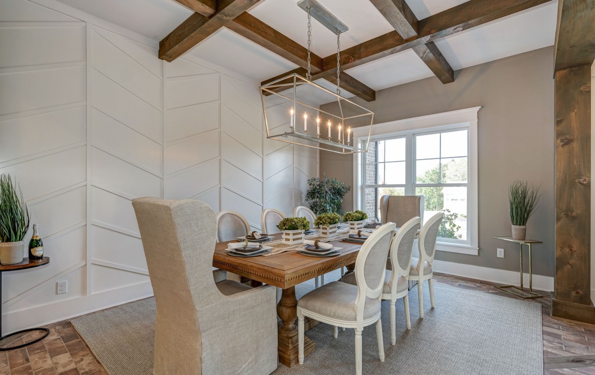 Nantucket Model Home, tudor style luxury home, dining room – Infinity Cust