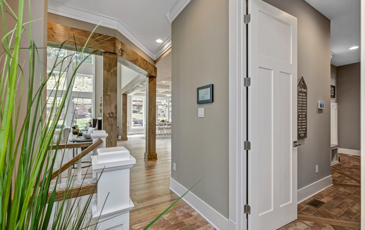 Nantucket Model Home, tudor style luxury home, hallway – Infinity Cust