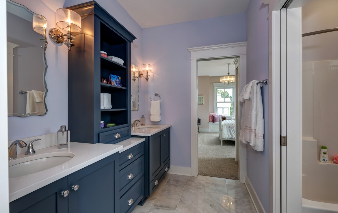Nantucket Model Home, girl bathroom – Infinity Custom Homes