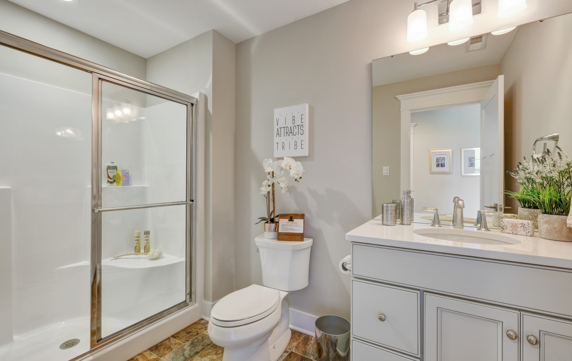 Nantucket Model Home, tudor style luxury home, bathroom – Infinity Custom Homes