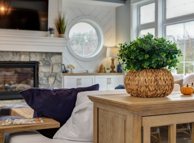 Portland Model Home, beach style luxury home in Mars PA, living room  – Infinity Custom Homes