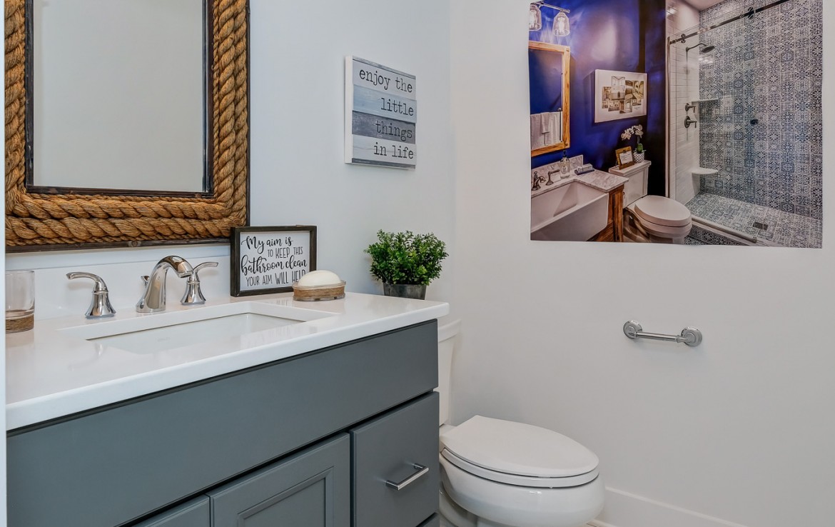 Portland Model Home, beach style luxury home in Mars PA, bathroom – Infinity Custom Homes