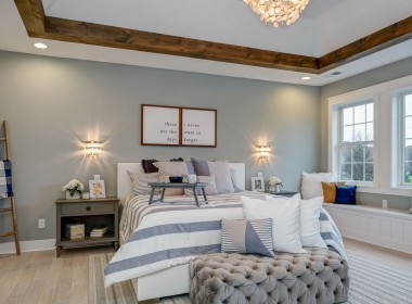 Portland Model Home, beach style luxury home in Mars PA, master bedroom – Infinity Custom Homes