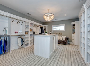 Portland Model Home, beach style luxury home in Mars PA, master bedroom walkin closet – Infinity Custom Homes
