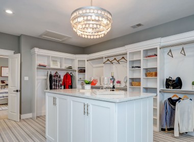 Portland Model Home, beach style luxury home in Mars PA, master bedroom walkin closet – Infinity Custom Homes