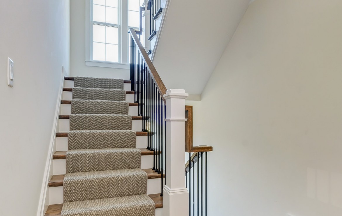 Portland floorplan, luxury single family home in Pittsburgh, PA, stairs – Infinity Custom Homes